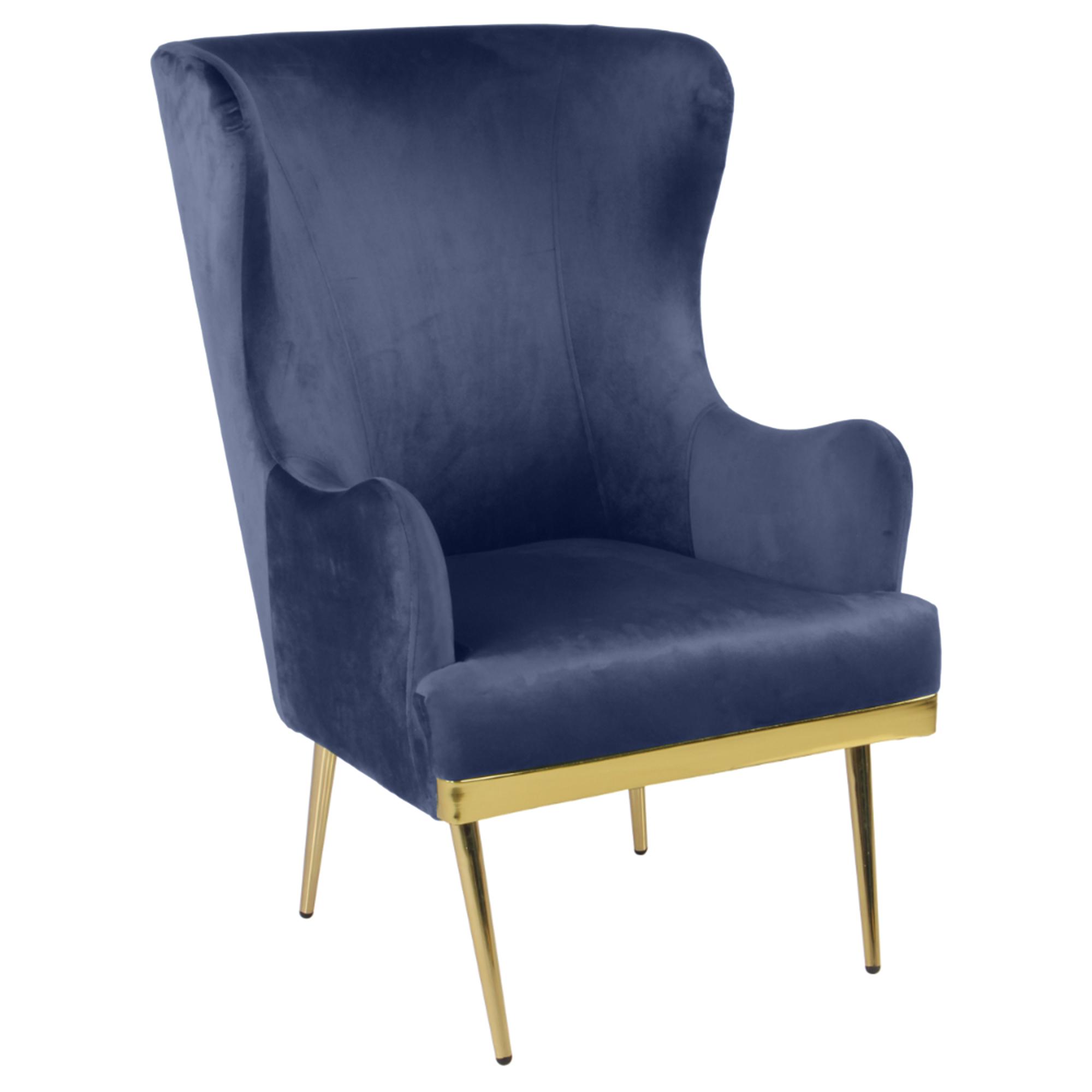 Primrose Camilla Wing Chair With Ottoman for Living Room Bedroom High Back Arm Rest Chair - Blue view 9